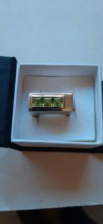 Zilveren Ring met Groene toermalijn, Ophalen of Verzenden, Zo goed als nieuw, Dame, Groen