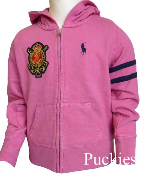 Roze Ralph LAUREN hooded sweatvest maat 152/158 *NieuW* a, Kinderen en Baby's, Kinderkleding | Maat 152, Nieuw, Meisje, Trui of Vest