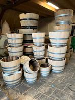 Kerstboombak/pot bloembak half wijnvat whiskyvat houten ton, Tuin, Gerard Krale, Rond, Nieuw