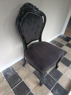 Zwarte brocante stoelen, Huis en Inrichting, Stoelen, Ophalen, Hout, Gebruikt, Twee