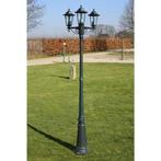 Tuinlantaarn met 3 armen 215 cm aluminium donkergroen/zwart, Minder dan 50 watt, ,, Staande lamp, Ophalen of Verzenden