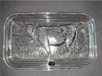 Vintage Glass Butter dish Dairy Cow on Lid made in France 10, Ophalen of Verzenden