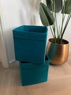 Ikea Drona turquaise bakken (2 stuks), Huis en Inrichting, Woonaccessoires | Schalen en Manden, Ophalen, Gebruikt, Rechthoekig