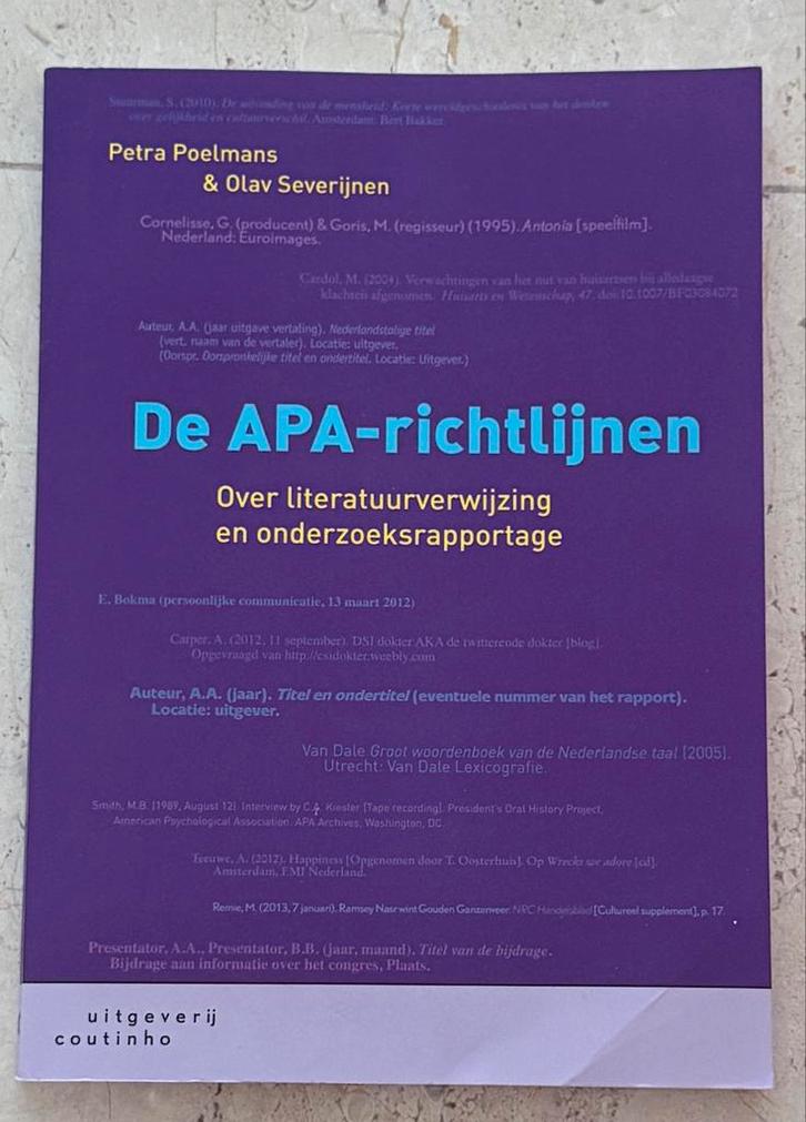 APA-richtlijnen - Onderzoeksrapportage HBO, Boeken, Studieboeken en Cursussen, Zo goed als nieuw, HBO, Gamma, Ophalen of Verzenden