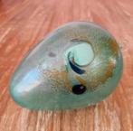 Antiek Zeegroen Glazen Ei met Oog, Antiek en Kunst, Antiek | Glas en Kristal, Ophalen of Verzenden
