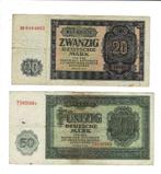 DDR,  20 & 50 mark 1955, Postzegels en Munten, Bankbiljetten | Europa | Niet-Eurobiljetten, Verzenden, Duitsland