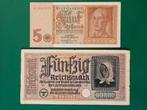 5 en 50 Reichsmark Duitsland WWII set, Postzegels en Munten, Ophalen of Verzenden, Duitsland, Setje