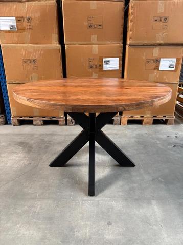 Ronde eettafels mangohout formaten 110cm-120cm-130cm-140cm beschikbaar voor biedingen