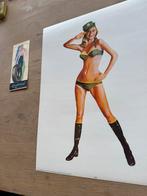 BP Pin Up oude reclame poster, Reclamebord, Gebruikt, ., Ophalen of Verzenden