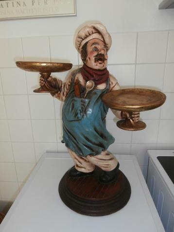 Oude display winkel-restaurant-keuken de kok is goed gemutst beschikbaar voor biedingen
