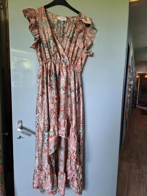 Zomerjurk met korte mouw, v hals, maat M/L, gebloemd, Kleding | Dames, Jurken, Zo goed als nieuw, Maat 38/40 (M), Overige kleuren