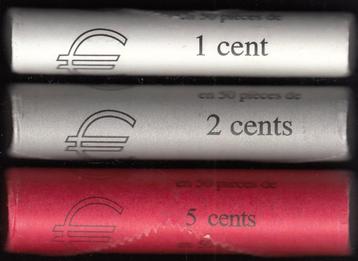 Frankrijk 1, 2 en 5 cent 1999 in complete rollen UNC beschikbaar voor biedingen