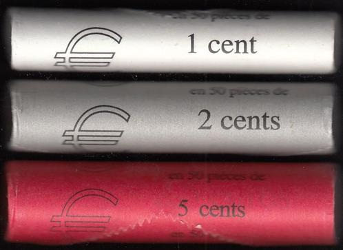 Frankrijk 1, 2 en 5 cent 1999 in complete rollen UNC, Postzegels en Munten, Munten | Europa | Euromunten, Setje, Overige waardes