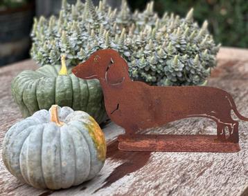 Metalen Teckel Tuinbeeld - Rustiek beschikbaar voor biedingen