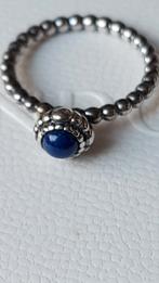 ZELDZAME originele Pandora ring blauwe steen, Sieraden, Tassen en Uiterlijk, Ringen, Ophalen of Verzenden, Zo goed als nieuw, 17 tot 18