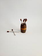 Vintage setje houder met prikkers vorkjes, Antiek en Kunst, Ophalen of Verzenden
