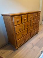 Houten commode, ladenkastje, apothekerskastje, Ophalen, Gebruikt, 100 tot 150 cm, Met lade(s)