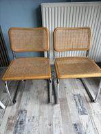 2 vintage buisframe stoelen, Huis en Inrichting, Stoelen, Ophalen, Twee, Bruin, Zo goed als nieuw
