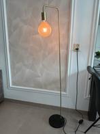 Gouden Staande Lamp met Voetschakelaar, Ophalen, Zo goed als nieuw, Glas, 150 tot 200 cm