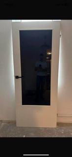 Opdekdeur   hang en sluitwerk klink linksdraaiend krepel, Ophalen of Verzenden, Zo goed als nieuw, Binnendeur, 200 tot 215 cm