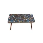 Vintage mozaïek plantentafel, bijzettafel, Gebruikt, Onbekend, Ophalen of Verzenden, Onbekend