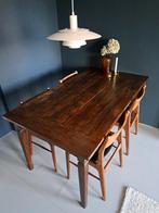 Indonesisch houten eettafel 6 personen, Huis en Inrichting, Tafels | Eettafels, Ophalen, Gebruikt