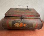 Groot antiek blik met afbeeldingen fruit, Ophalen of Verzenden, Gebruikt, Overige