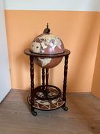 Brulo globebar / wereldbol bar Ø36 cm – bruin – op wieltjes, Ophalen, Zo goed als nieuw