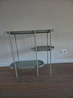 Stijlvolle grijze bijzettafel/sidetable van Woood, Huis en Inrichting, Tafels | Bijzettafels, Metaal of Aluminium, Ophalen of Verzenden