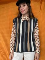 Vintage gebreide spencer - top - shirt - trui - free size, Kleding | Dames, Gedragen, Blauw, Maat 38/40 (M), Vintage