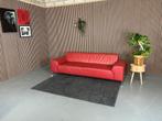 GRATIS LEVERING Montel Driezits Bank Rood Leer 250x90, Huis en Inrichting, Banken | Bankstellen, 250 tot 300 cm, Driepersoons