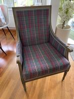 Klassieke Fauteuil met Schotse Ruit, Ophalen, Eenpersoons, 75 tot 100 cm, Zo goed als nieuw