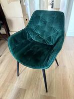 Forrest Green Velvet armleuning stoelen (4 stuks), Huis en Inrichting, Stoelen, Vier, Gebruikt, Metaal, Ophalen