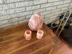 Zoutlamp met 2 waxinelichtjes, Ophalen, Overige materialen, Wit, Zo goed als nieuw