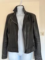Real leather black biker jacket with zips and buckle detail, Mango, Zwart, Ophalen of Verzenden, Jasje