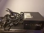 Corsair AX750 PSU - 750W - 80+ Gold - Volledig Modulair, Computers en Software, Interne voedingen, Ophalen of Verzenden, Gebruikt