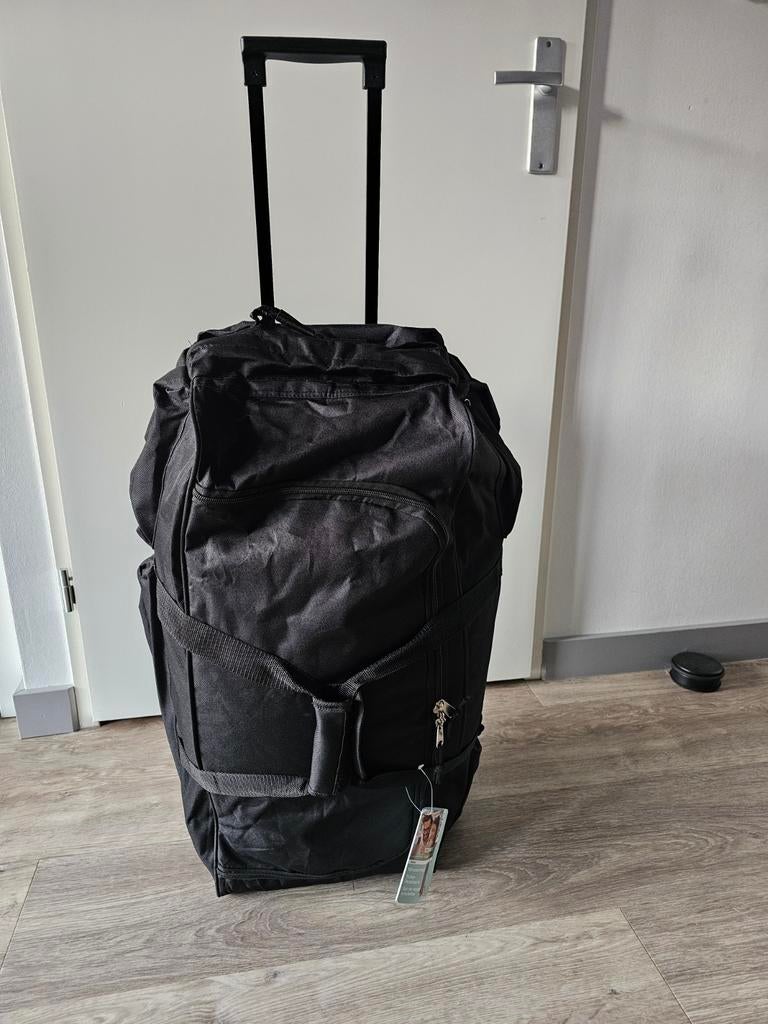 Reiskoffer / Reistas trolly 90 liter Nieuw, Zwart, Nieuw, Ophalen of Verzenden, Wieltjes