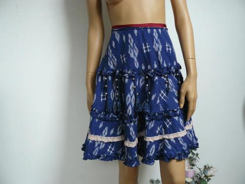 ODD MOLLY rok blauw wit met kant maat L zga NIEUW, Kleding | Dames, Rokken, Zo goed als nieuw, Maat 42/44 (L), Blauw, Boven de knie