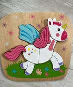 Unicorn puzzel hout, Van hout, Minder dan 10 stukjes, Ophalen of Verzenden, Zo goed als nieuw