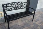 Stalen tuinbank met sierlijke rugleuning, Ophalen, Gebruikt, Metaal