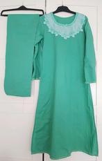 Maat XS Groen 2 delige indiase Marokkaanse pak jurk broek, Ophalen of Verzenden, Zo goed als nieuw, Maat 34 (XS) of kleiner, Groen
