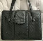 Vintage Handtas zwart leer, Ophalen of Verzenden, Gebruikt, Zwart, Handtas