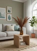 Stijlvolle Gedroogde pampas gras & glazen amberkleurige vaas, Ophalen, Zo goed als nieuw