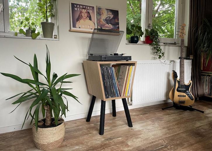Eiken LP / Platenspelermeubel voor platenspeler en vinyl, Huis en Inrichting, Kasten | Overige, Nieuw, Ophalen of Verzenden
