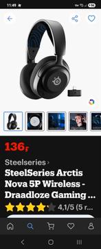 SteelSeries Arctis Nova 5P Draadloze Gaming headset"75€"vast, Computers en Software, Headsets, Ophalen, Mute-functie, Steelseries Arctis