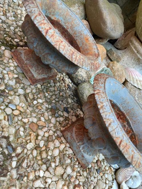 Set gietijzeren tuinvazen/Jardinieren, Antiek en Kunst, Antiek | Woonaccessoires, Ophalen of Verzenden
