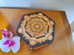 Vintage decoratief houten doosje met deksel, Verzenden, Gebruikt