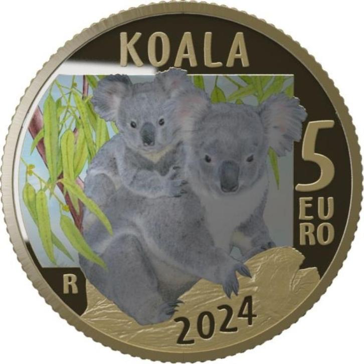 5 Euro Italie 2024 - Koala met Flyer - PROOF, Postzegels en Munten, Munten | Europa | Euromunten, Losse munt, 5 euro, Italië, Verzenden