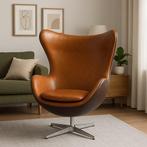 Egg Chair | NIEUW | Bruin 2-Kleurig | Cognac-Donker, Deluxfurn, Minder dan 75 cm, Nieuw, Ophalen of Verzenden