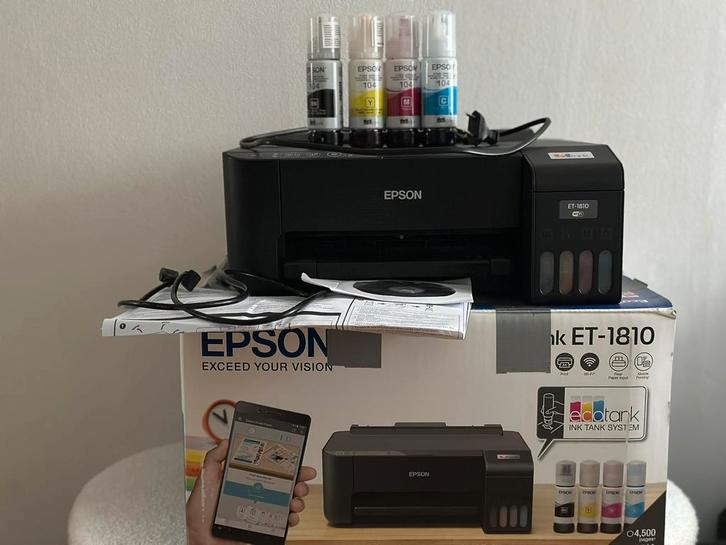 EPSON ECOTANK ET1810, Computers en Software, Printers, Zo goed als nieuw, Printer, Inkjetprinter, Kleur printen, Zwart-en-wit printen